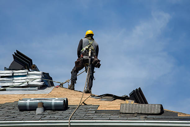 Professional Gutter Installation technician working in Rochester, WI